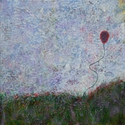 UP UP AND AWAY @2021VickieMartin, 20x20, acrylic and ink on canvas