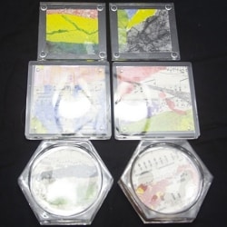 COASTERS WITH  HANDMADE COLLAGE