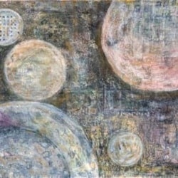 MAJOR TRIAD, @2010Vickie Martin, acrylic, ink and charcoal on paper, 12x8.5