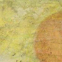 MARS IN SPRING, @2010Vickie Martin, acrylic, ink and collage on canvas, 48x24
