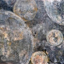 PERFECT FIFTH, @2008Vickie Martin, acrylic, ink and collage on paper, 24.5x19